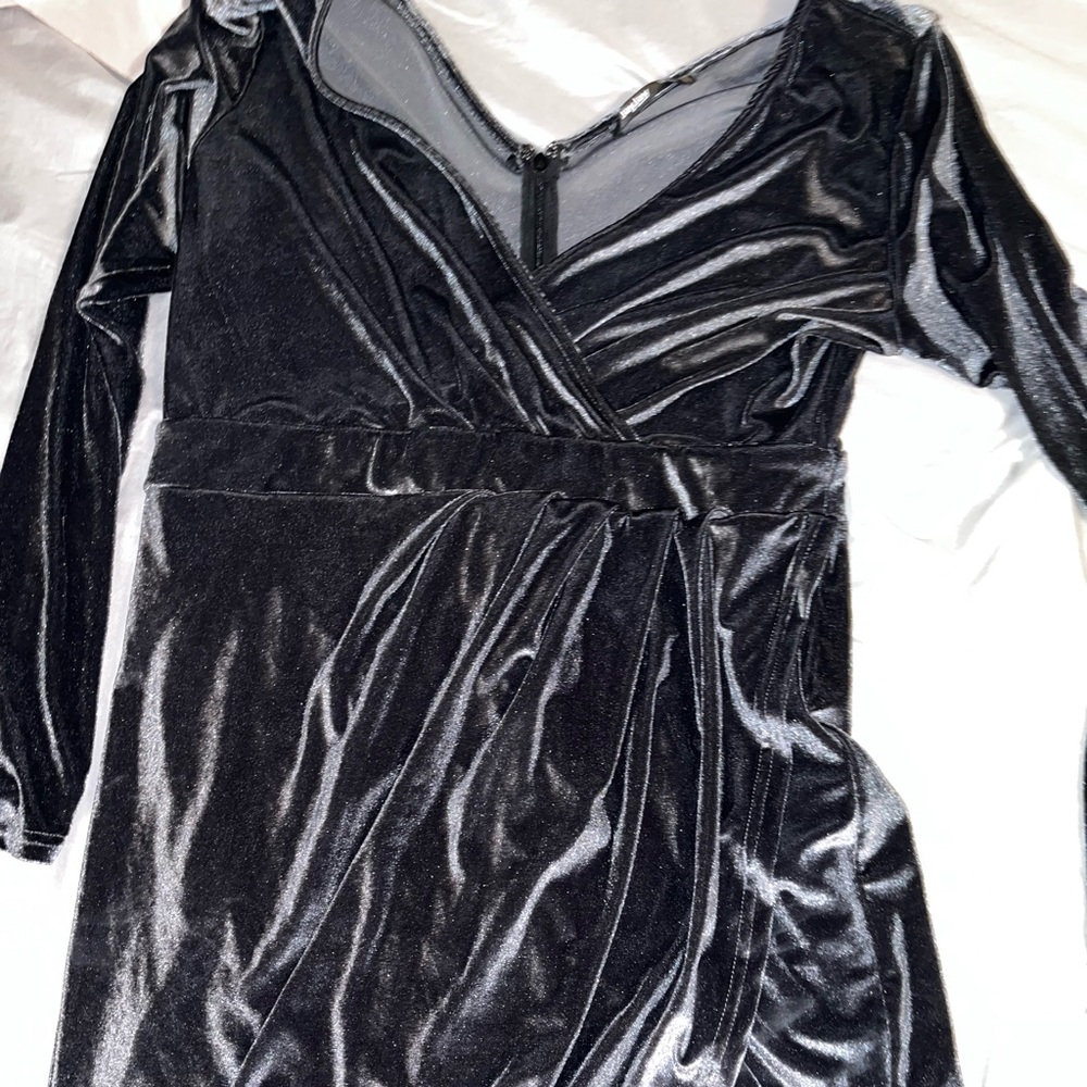 Grey suede material dress